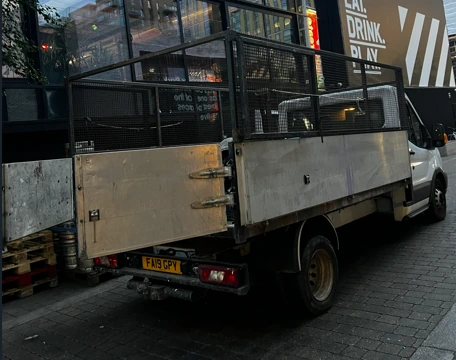 Green Core Waste real truck and crew on a London collection job